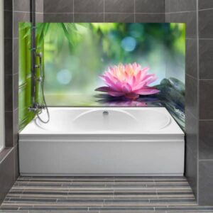 crédence baignoire lotus rose