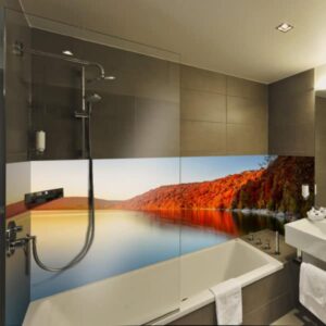 crédence baignoire lac d'automne