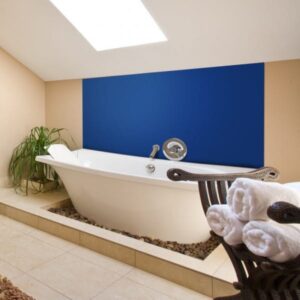 crédence baignoire bleu