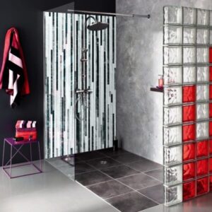 panneau mural douche lines blanc