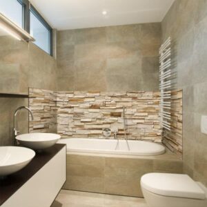 crédence baignoire pierre moderne