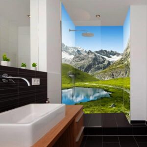 panneau mural douche montagne
