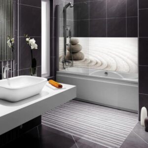 crédence baignoire sable et galets