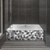 habillage baignoire en aluminium composite, décor héxagones