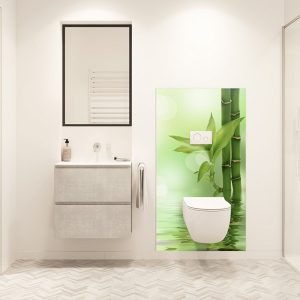 panneau mural salle de bains bambou