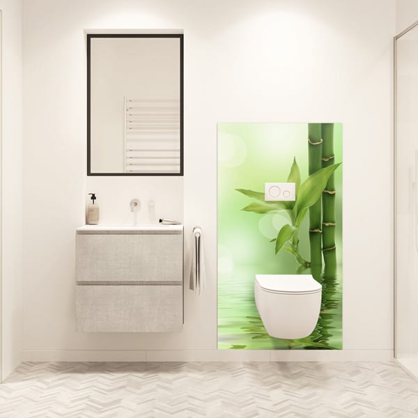 Abattant WC imitation Bambou Sagano Vert - Déco salle de bain - Eminza
