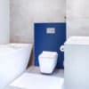 décoration et rénovation wc, crédence sur mesure bleu
