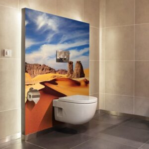 panneau mural salle de bains desert
