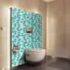 décoration et rénovation wc, crédence aluminium composite écailles