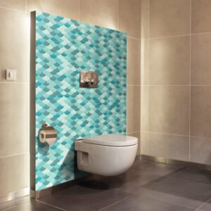 panneau mural salle de bains écailles