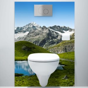 panneau mural salle de bains montagne