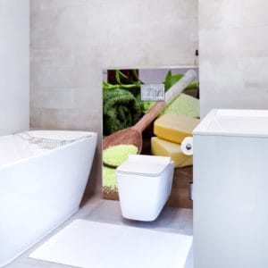 panneau mural salle de bains rituel de soin