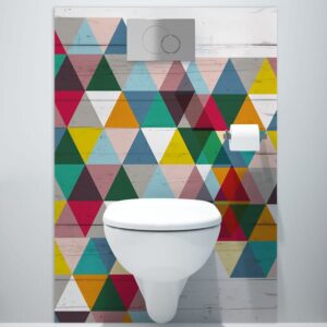 panneau mural salle de bains triangles