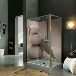 panneau mural douche galets doux