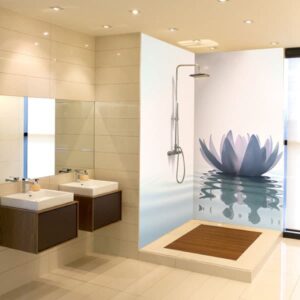 panneau mural douche nénuphar