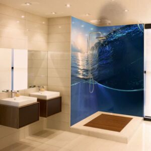 panneau mural douche océan