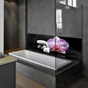 crédence baignoire orchidée