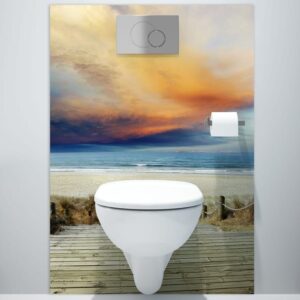 panneau mural salle de bains entrée plage