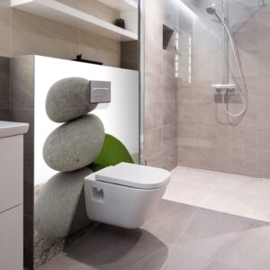 panneau mural salle de bains galets empilés