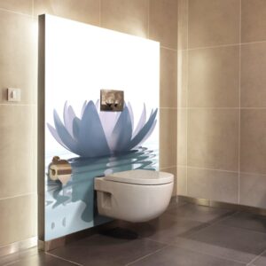 panneau mural salle de bains nénuphar