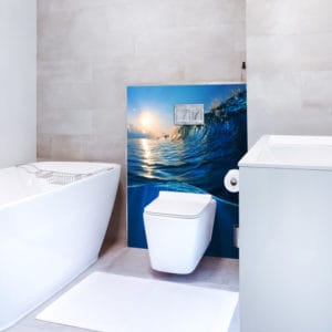 panneau mural salle de bains océan