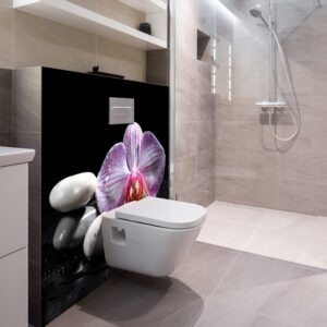 panneau mural salle de bains orchidée