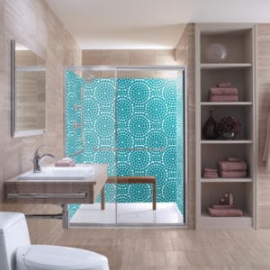 panneau mural douche odyssée bleue