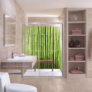 panneau mural douche bambouseraie