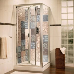 panneau mural douche carreaux méditerranéens