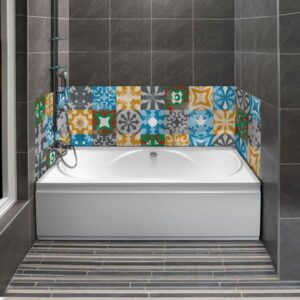 crédence baignoire carreaux graphique