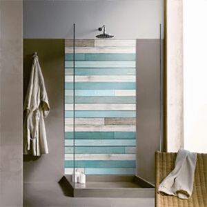 Panneau mural douche cabane bord de mer