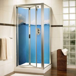 panneau mural douche grand bleu