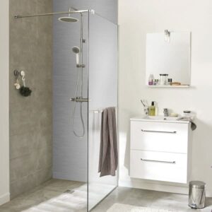 panneau mural douche inox brossé