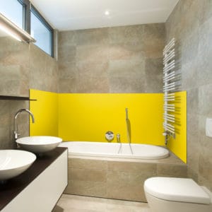 crédence baignoire jaune