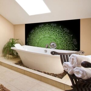 crédence baignoire mandala vert