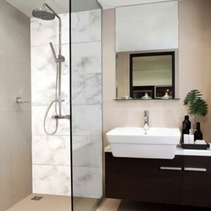 panneau mural douche marbre