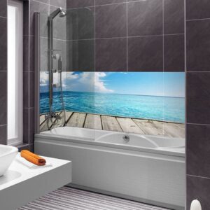 crédence baignoire horizon bleu