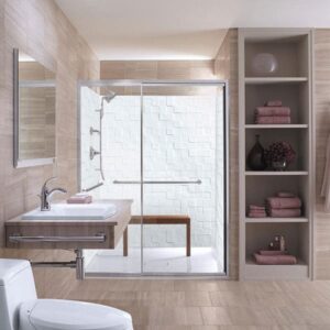 panneau mural douche mosaïque blanc