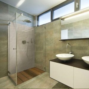 panneau mural douche mosaïque ivoire