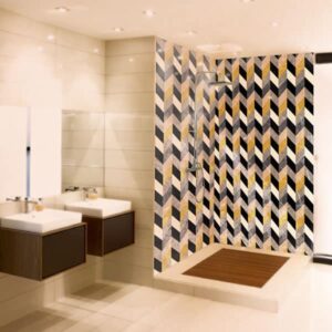 panneau mural douche motifs chevrons