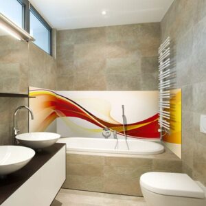 crédence baignoire onde orange