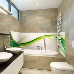 crédence baignoire onde verte