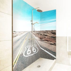 panneau mural douche route 66