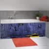 panneau décoration salle de bains, gamme urban chic, illustration times square bleu