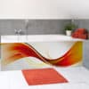 décoration tablier baignoire, ambiance design, Onde orange