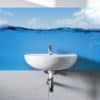 Revêtement décoratif pour salle de bains, grand bleu