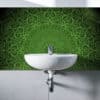 Panneau décoratif étanche pour salle de bains, mandala vert