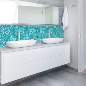 panneau mural salle de bains odyssée bleue