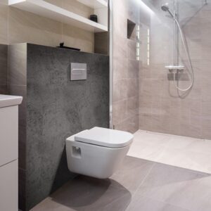 panneau mural salle de bains béton ciré