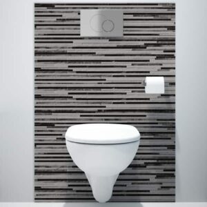 panneau mural salle de bains lines gris